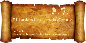 Milenkovits Trajánusz névjegykártya